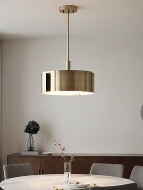Modern Gold Drum Pendant Light